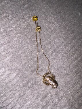 12- Huggies sterling silver 925 Gold Crystal Drop Earrings - Women's Jewelry